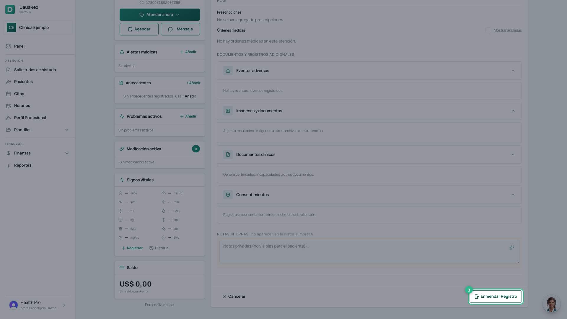Enmendar Registro