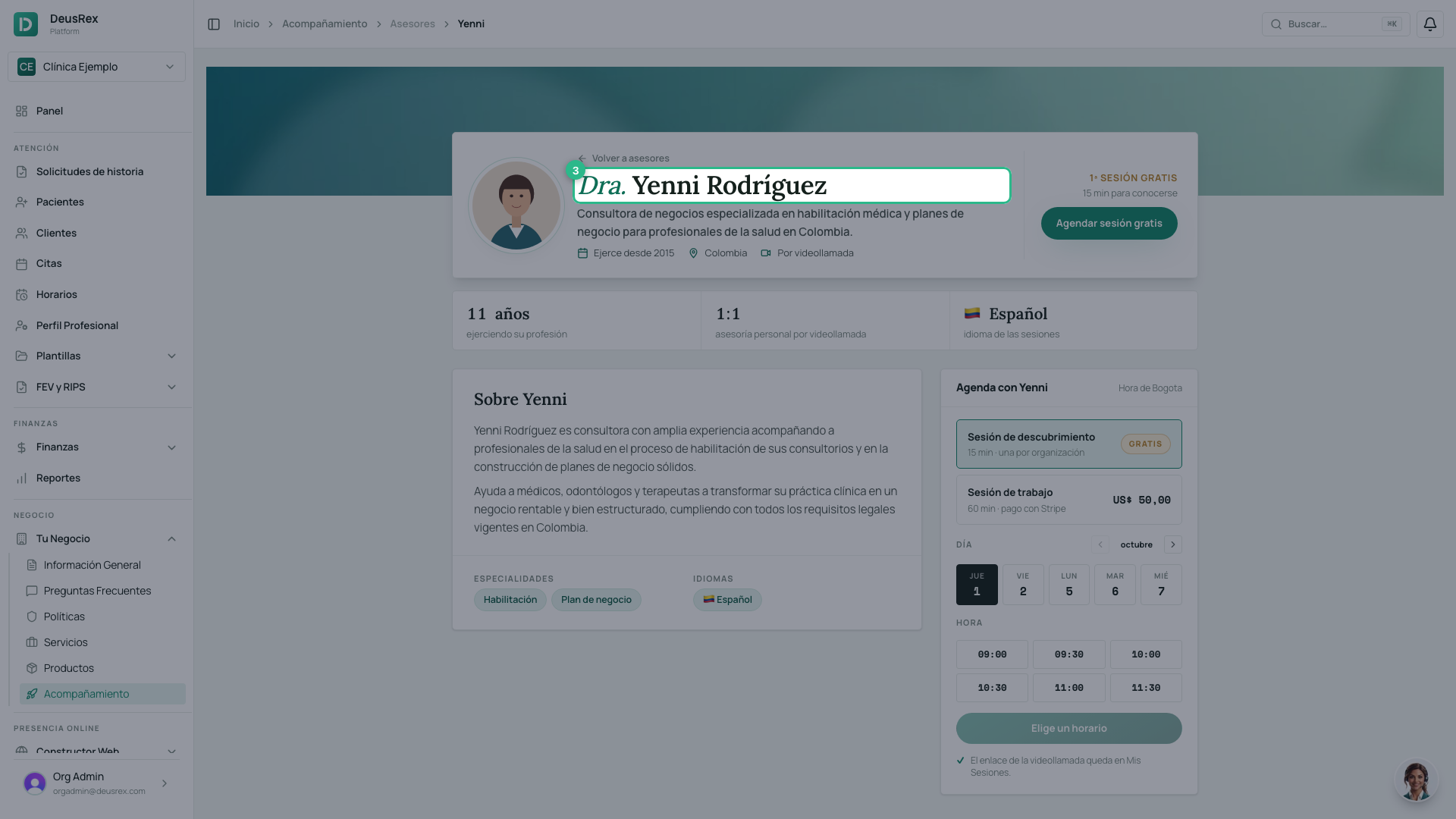 El perfil del asesor con su portada