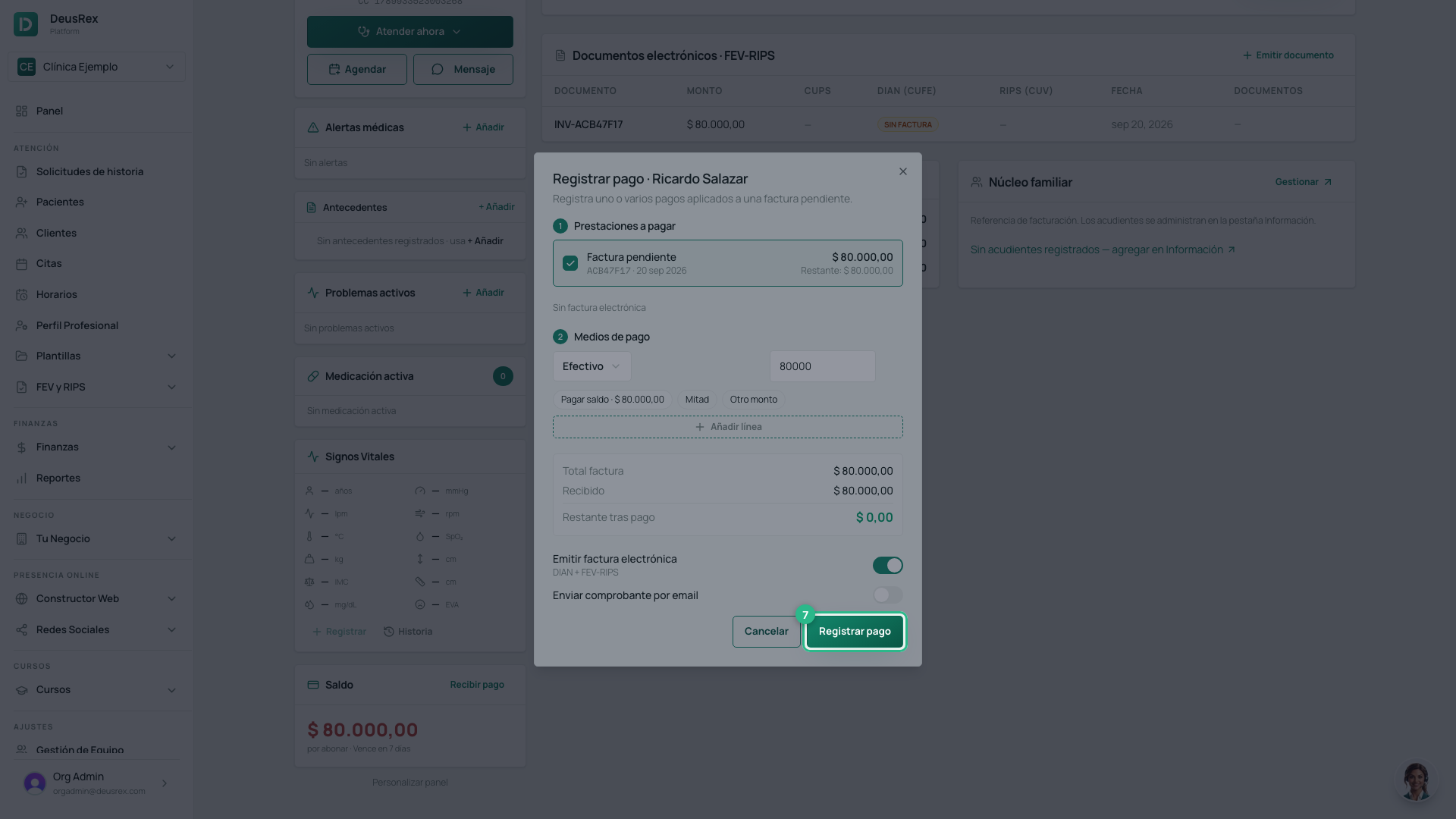 Registrar el pago